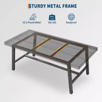 Table de salle à manger moderne industrielle pour 6-8 personnes, table rectangulaire en bois avec pieds métalliques robustes, montage facile, pour cuisine, salle à manger, appartement