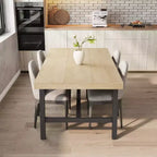 Table de salle à manger moderne industrielle pour 6-8 personnes, table rectangulaire en bois avec pieds métalliques robustes, montage facile, pour cuisine, salle à manger, appartement