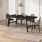 Table de salle à manger moderne industrielle pour 6-8 personnes, table rectangulaire en bois avec pieds métalliques robustes, montage facile, pour cuisine, salle à manger, appartement