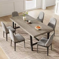 Table de salle à manger moderne industrielle pour 6-8 personnes, table rectangulaire en bois avec pieds métalliques robustes, montage facile, pour cuisine, salle à manger, appartement