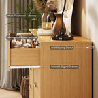 Commode à 8 tiroirs cannelés Acekool pour chambre à coucher, large commode moderne en bois et meuble TV pour salon et couloir