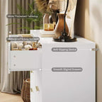 Commode à 8 tiroirs cannelés Acekool pour chambre à coucher, large commode moderne en bois et meuble TV pour salon et couloir