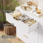 Commode à 8 tiroirs cannelés Acekool pour chambre à coucher, large commode moderne en bois et meuble TV pour salon et couloir