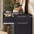 Commode à 8 tiroirs cannelés Acekool pour chambre à coucher, large commode moderne en bois et meuble TV pour salon et couloir