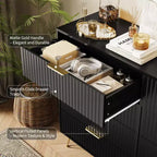 Commode à 8 tiroirs cannelés Acekool pour chambre à coucher, large commode moderne en bois et meuble TV pour salon et couloir