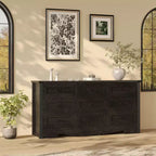Commode 9 tiroirs, Grand meuble de rangement 59" en bois style Ferme, Commode de rangement haute mi-siècle avec dispositif anti-basculement pour Chambre, Salon, Placard