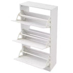 Meuble à chaussures avec 3 tiroirs basculants, Meuble de rangement pour chaussures d'entrée, Organisateur de rangement de chaussures autoportant avec crochets latéraux pour talons, bottes