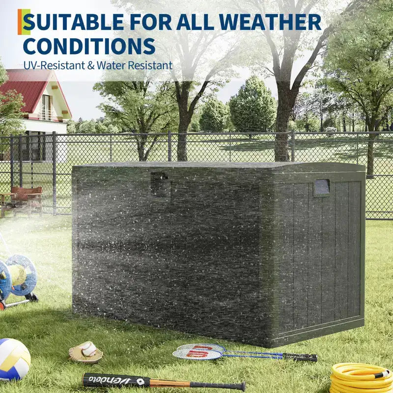 Coffre de rangement extérieur en résine robuste de 492 litres – Imperméable et résistant aux intempéries pour coussins de terrasse, outils de jardin, colis