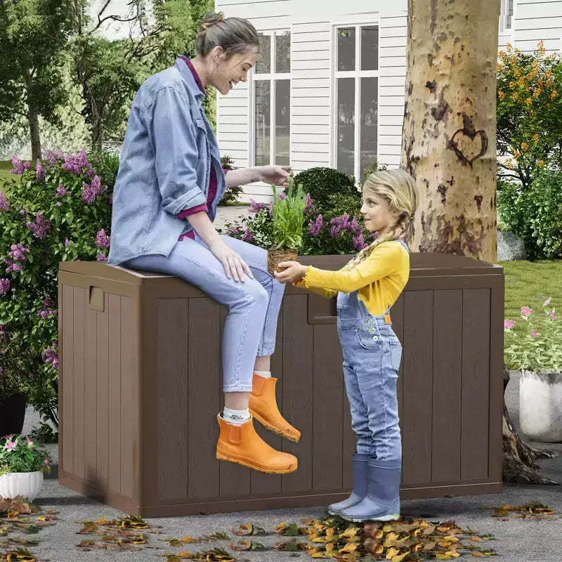 Coffre de rangement extérieur en résine robuste de 492 litres – Imperméable et résistant aux intempéries pour coussins de terrasse, outils de jardin, colis