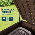 Coffre de rangement extérieur en résine robuste de 492 litres – Imperméable et résistant aux intempéries pour coussins de terrasse, outils de jardin, colis