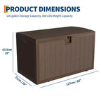 Coffre de rangement extérieur en résine robuste de 492 litres – Imperméable et résistant aux intempéries pour coussins de terrasse, outils de jardin, colis
