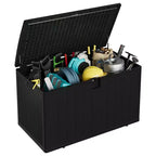 Coffre de rangement extérieur en résine robuste de 492 litres – Imperméable et résistant aux intempéries pour coussins de terrasse, outils de jardin, colis