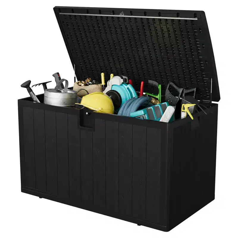 Coffre de rangement extérieur en résine robuste de 492 litres – Imperméable et résistant aux intempéries pour coussins de terrasse, outils de jardin, colis