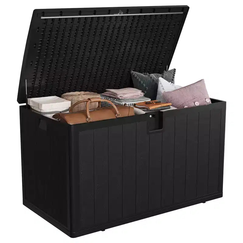 Coffre de rangement extérieur en résine robuste de 492 litres – Imperméable et résistant aux intempéries pour coussins de terrasse, outils de jardin, colis