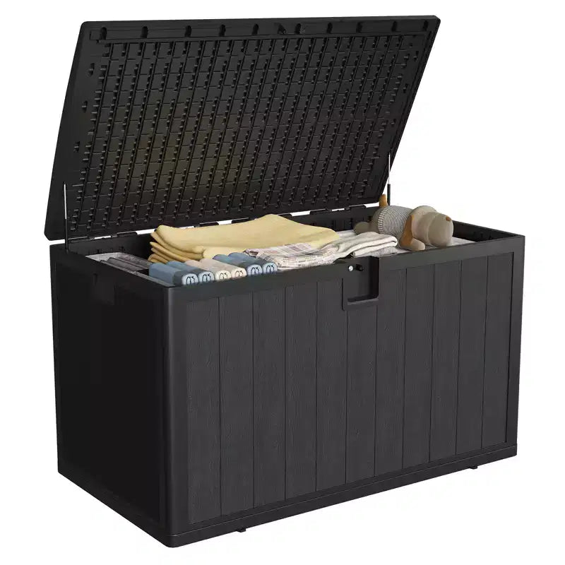 Coffre de rangement extérieur en résine robuste de 492 litres – Imperméable et résistant aux intempéries pour coussins de terrasse, outils de jardin, colis