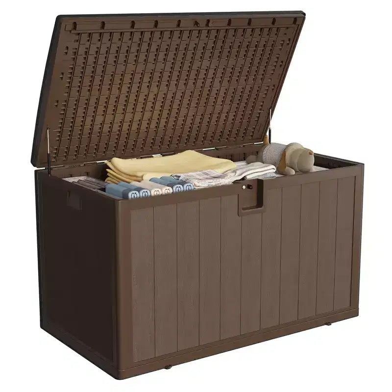 Coffre de rangement extérieur en résine robuste de 492 litres – Imperméable et résistant aux intempéries pour coussins de terrasse, outils de jardin, colis