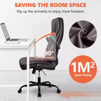 Chaise de bureau réglable KERDOM, Fauteuil de direction ergonomique avec appui-tête et accoudoirs rembourrés