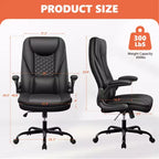 Chaise de bureau réglable KERDOM, Fauteuil de direction ergonomique avec appui-tête et accoudoirs rembourrés