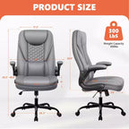 Chaise de bureau réglable KERDOM, Fauteuil de direction ergonomique avec appui-tête et accoudoirs rembourrés