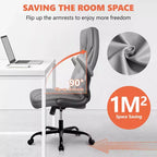 Chaise de bureau réglable KERDOM, Fauteuil de direction ergonomique avec appui-tête et accoudoirs rembourrés