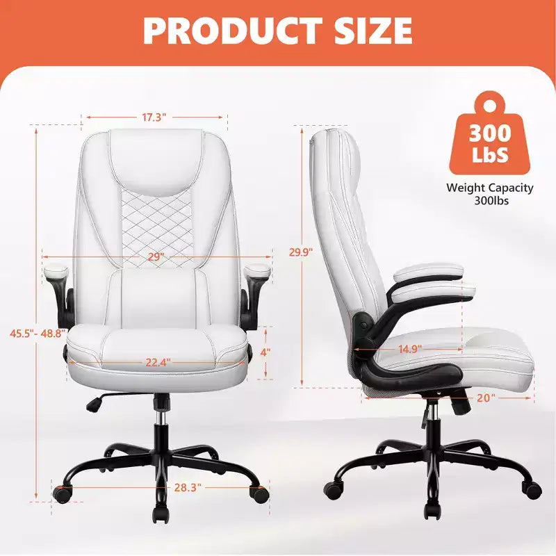 Chaise de bureau réglable KERDOM, Fauteuil de direction ergonomique avec appui-tête et accoudoirs rembourrés