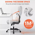 Chaise de bureau réglable KERDOM, Fauteuil de direction ergonomique avec appui-tête et accoudoirs rembourrés