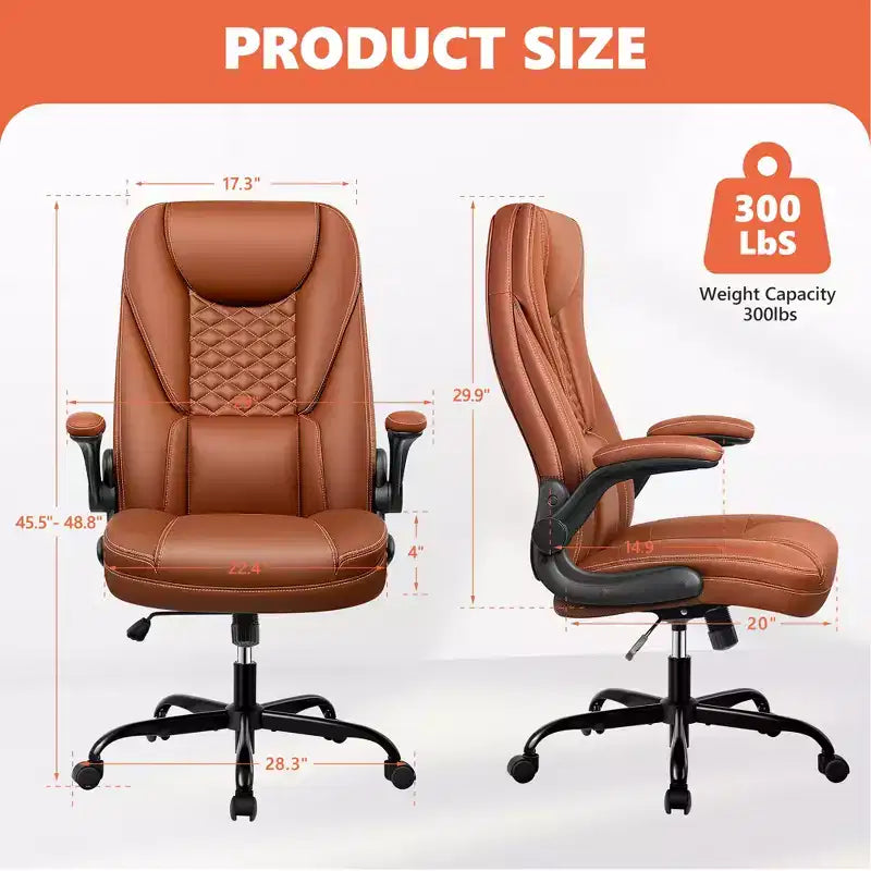 Chaise de bureau réglable KERDOM, Fauteuil de direction ergonomique avec appui-tête et accoudoirs rembourrés