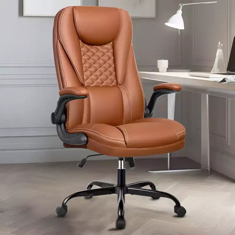 Chaise de bureau réglable KERDOM, Fauteuil de direction ergonomique avec appui-tête et accoudoirs rembourrés