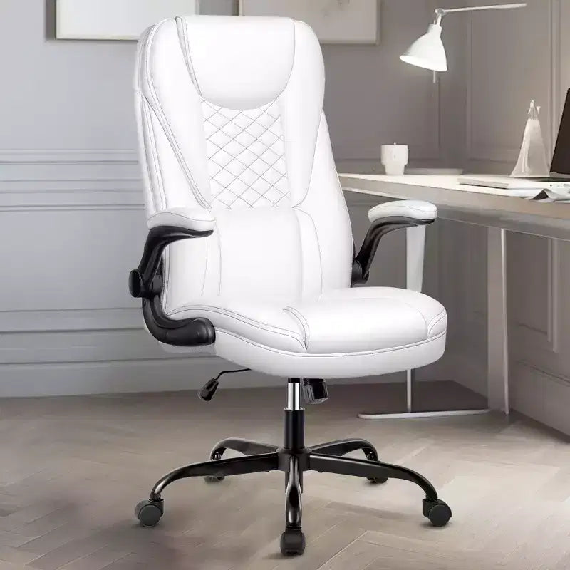 Chaise de bureau réglable KERDOM, Fauteuil de direction ergonomique avec appui-tête et accoudoirs rembourrés