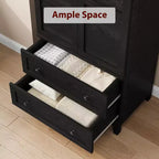 COZONY 72 Armoire penderie avec 2 portes et 2 tiroirs, armoire de rangement pour vêtements en bois avec tringle à vêtements et étagère réglable