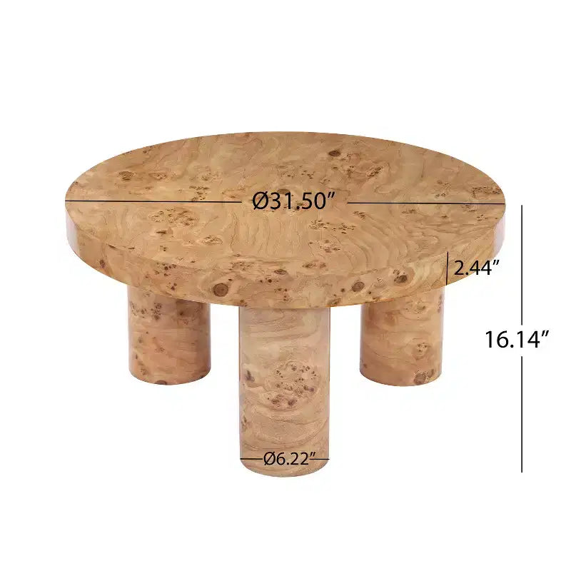 Christopher Knight Home Selene Table Basse Ronde Moderne avec Base Sculpturale à 3 Pieds