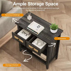 Meuble de rangement Bohème en rotin avec 2 tiroirs et 2 étagères, Meuble d'appoint moderne pour entrée, salon, café