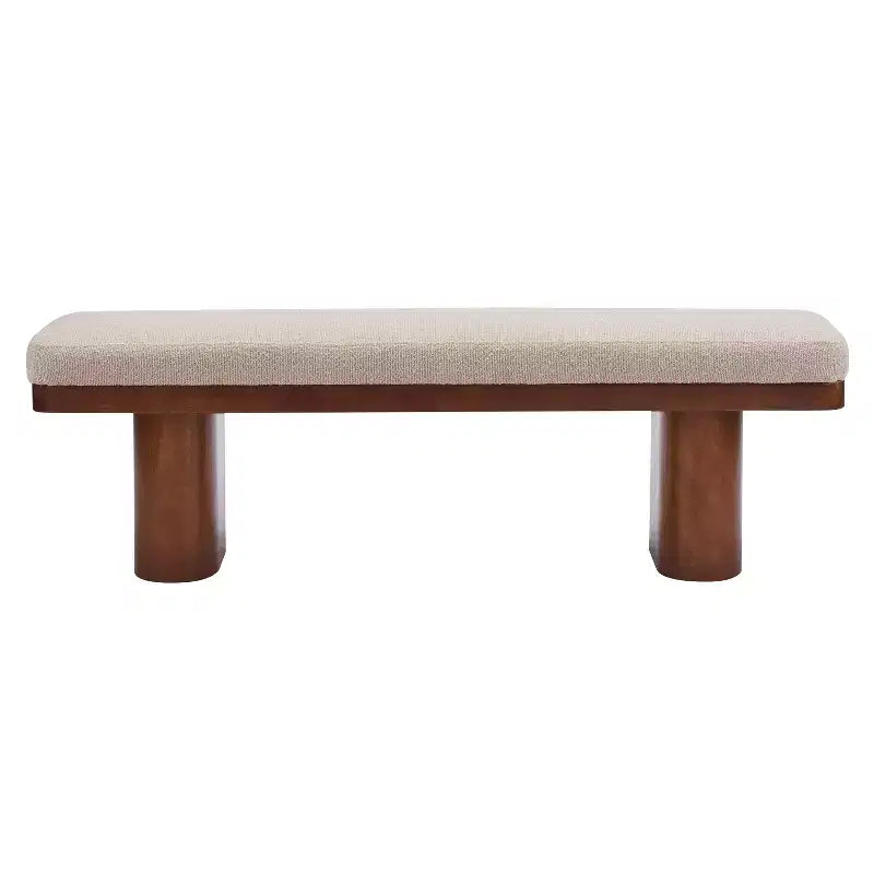 Christopher Knight Home Fernando Banc rembourré moderne en bois avec pieds en bois d'hévéa