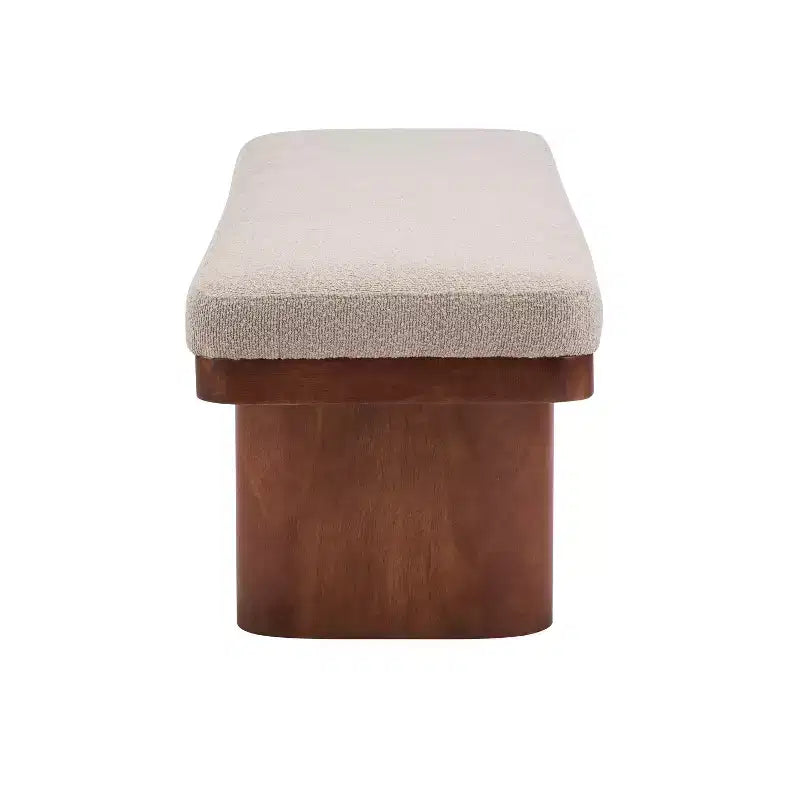 Christopher Knight Home Fernando Banc rembourré moderne en bois avec pieds en bois d'hévéa