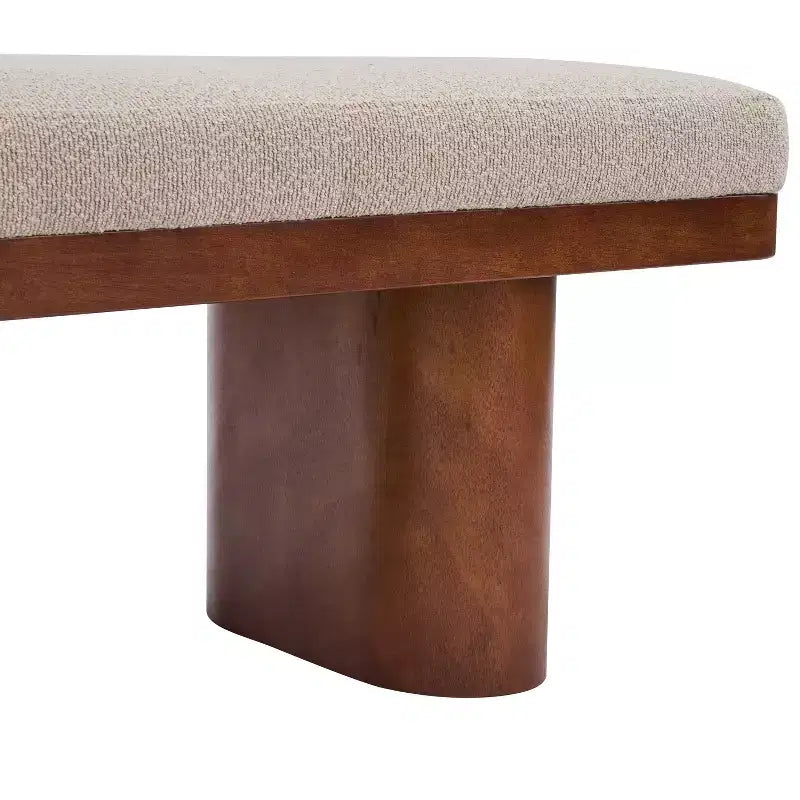 Christopher Knight Home Fernando Banc rembourré moderne en bois avec pieds en bois d'hévéa