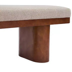 Christopher Knight Home Fernando Banc rembourré moderne en bois avec pieds en bois d'hévéa