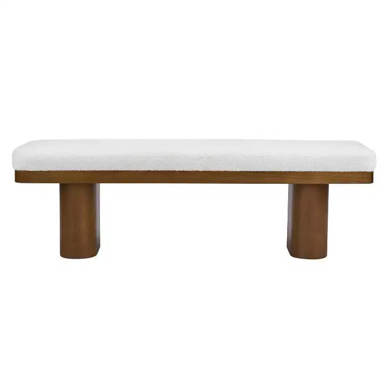 Christopher Knight Home Fernando Banc rembourré moderne en bois avec pieds en bois d'hévéa