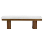 Christopher Knight Home Fernando Banc rembourré moderne en bois avec pieds en bois d'hévéa