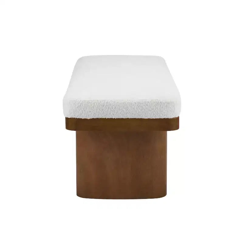 Christopher Knight Home Fernando Banc rembourré moderne en bois avec pieds en bois d'hévéa