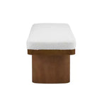 Christopher Knight Home Fernando Banc rembourré moderne en bois avec pieds en bois d'hévéa