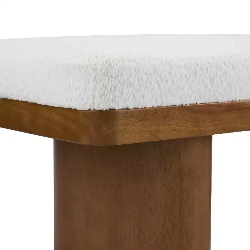 Christopher Knight Home Fernando Banc rembourré moderne en bois avec pieds en bois d'hévéa