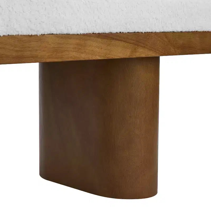 Christopher Knight Home Fernando Banc rembourré moderne en bois avec pieds en bois d'hévéa
