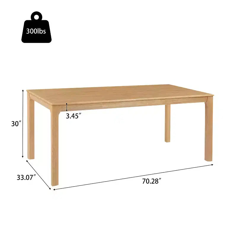 Table de salle à manger rectangulaire Christopher Knight Home Bradley moderne minimaliste de 178 cm en bois d'hévéa massif