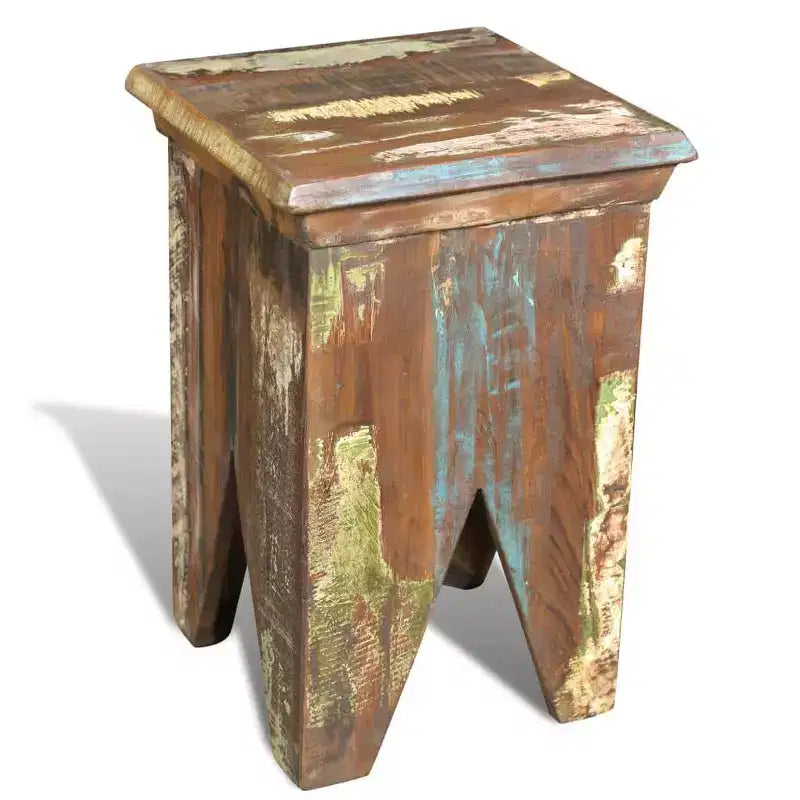 vidaXL Tabouret vintage en bois de récupération massif multicolore Compact
