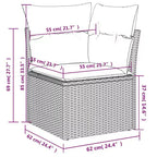 vidaXL Salon de jardin en acacia massif et polyester Naturel