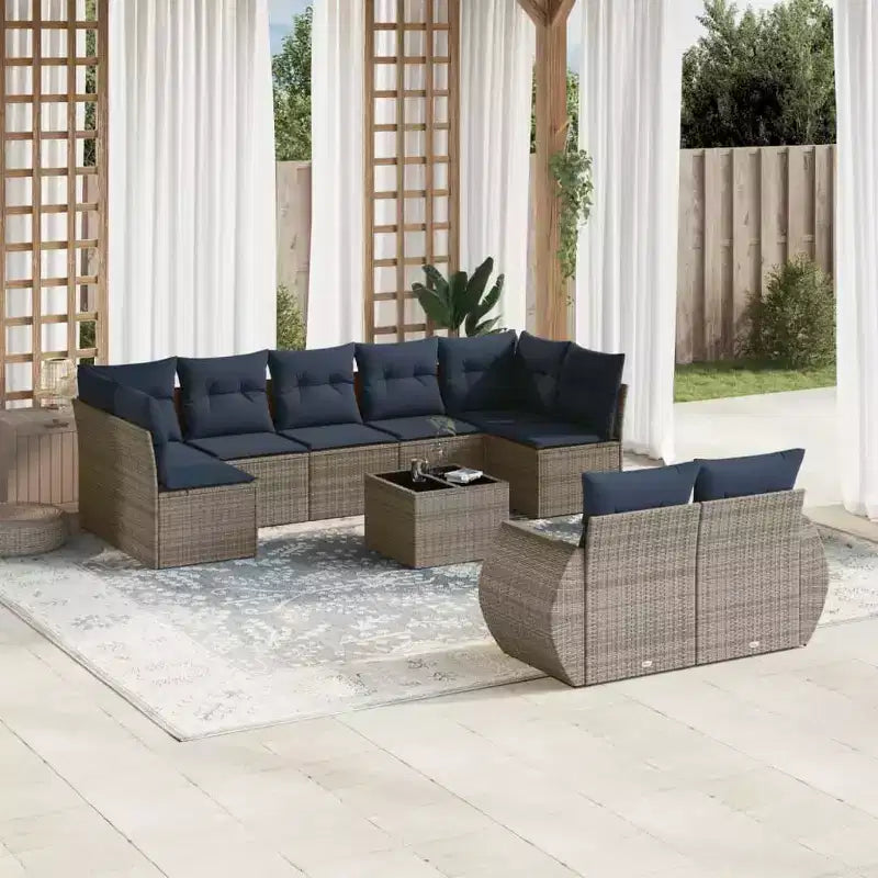 vidaXL Salon de jardin en acacia massif et polyester Naturel