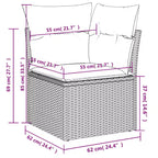 vidaXL Salon de jardin en acacia massif et polyester Naturel
