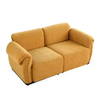 Canapé d'angle GDFStudio Tryn Modern 69 places en bois et fer, rembourré en chenille, avec dossier divisé