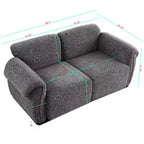 Canapé d'angle GDFStudio Tryn Modern 69 places en bois et fer, rembourré en chenille, avec dossier divisé