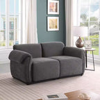GDFStudio Tryn Modern 69 2-Seater Wood and Iron Chenille Upholstered Sectional Sofa with Split Back